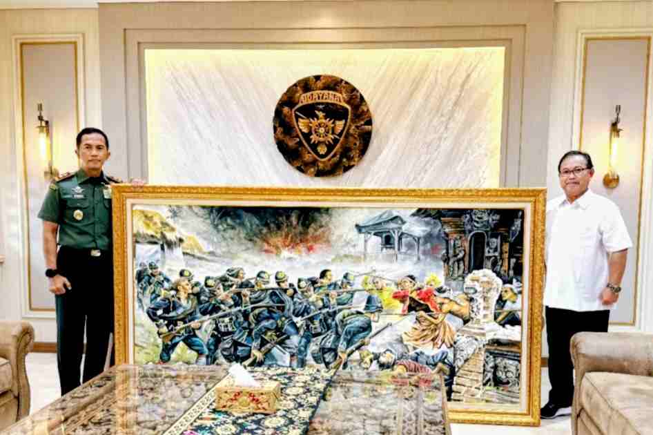 Karya Heroik dr. Bagus, Lukisan Puputan Margarana Kini Menjadi Ikon Baru Makodam IX/Udayana
