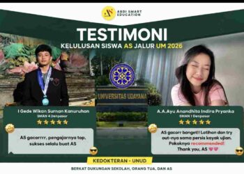 Dua Siswa Bimbingan AS Tembus Kedokteran Unud Jalur UM 2026, Testimoni “AS Gacor”