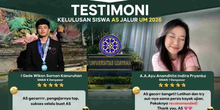 Dua Siswa Bimbingan AS Tembus Kedokteran Unud Jalur UM 2026, Testimoni “AS Gacor”